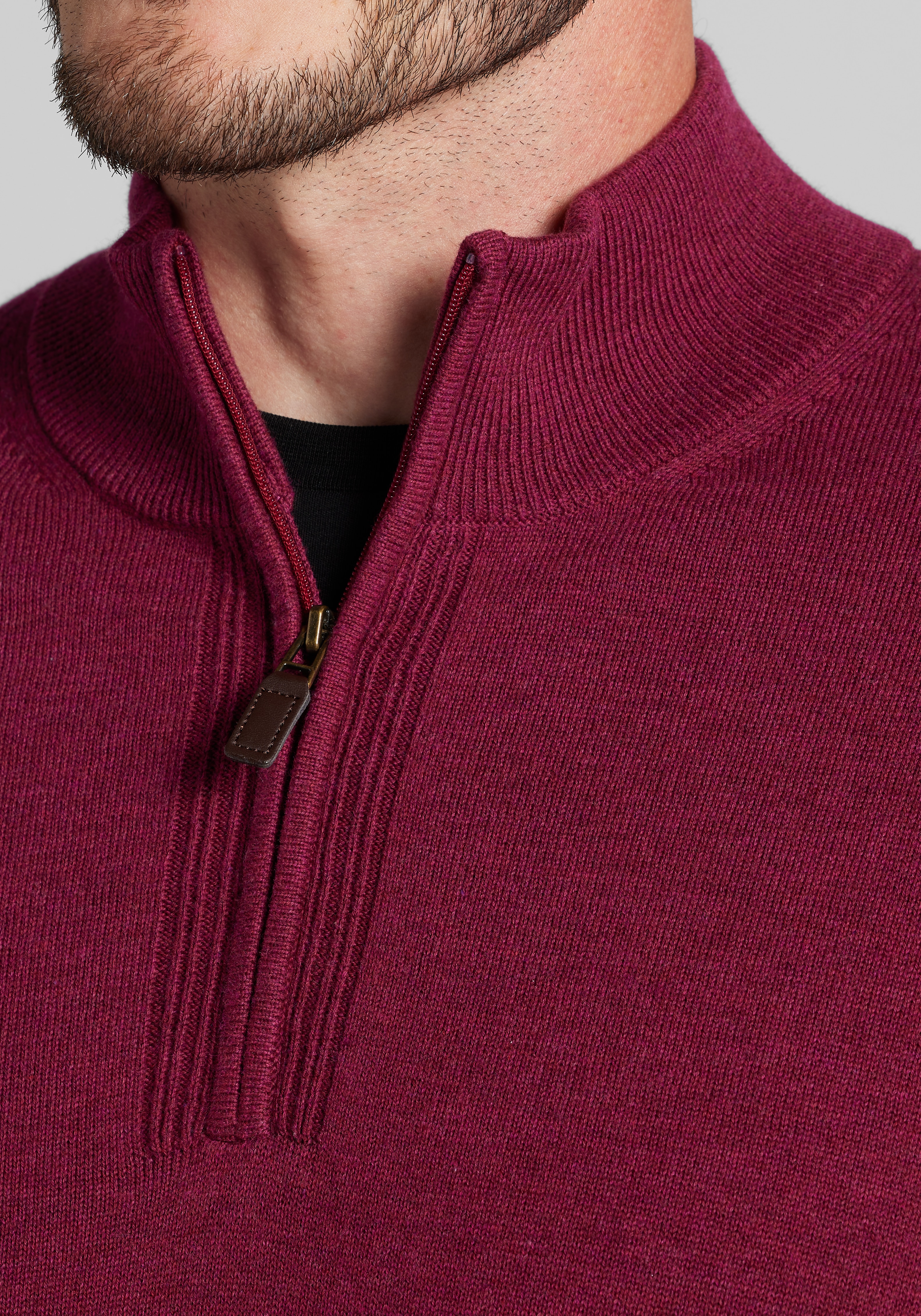 Jos. A. Bank Tailored Fit 1/4 Zip Pima Cotton Sweater