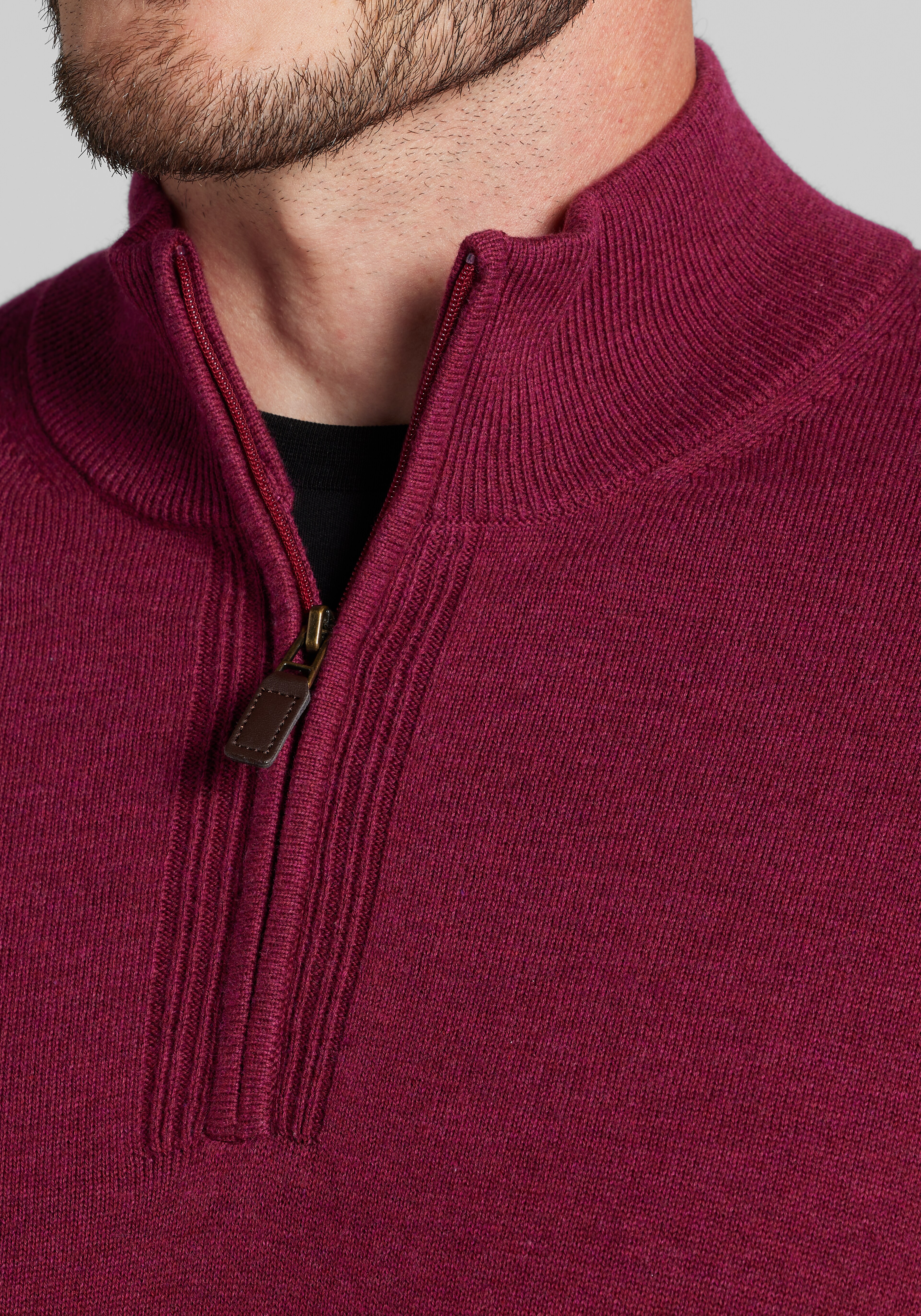 Jos. A. Bank Tailored Fit 1/4 Zip Pima Cotton Sweater