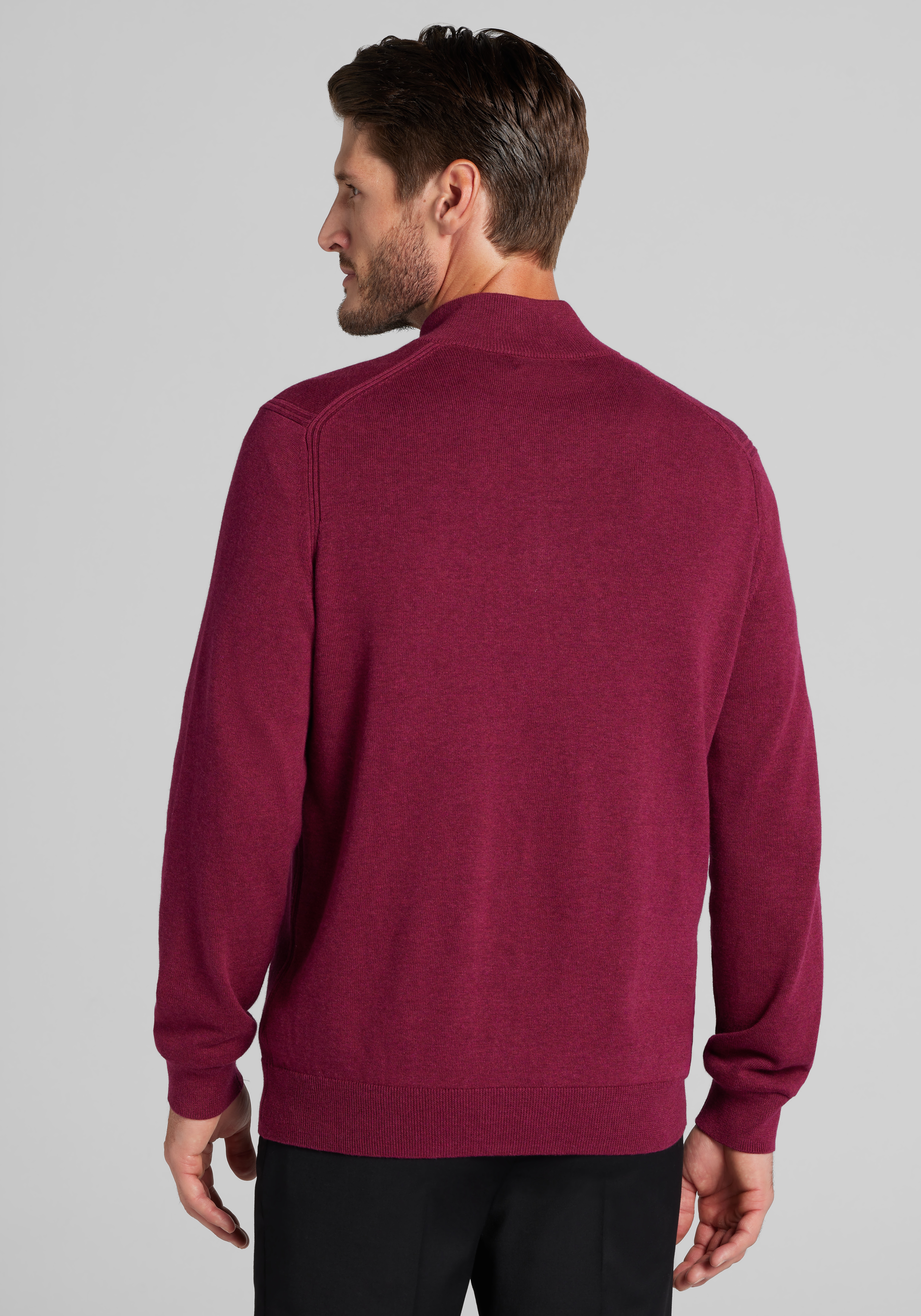 Jos. A. Bank Tailored Fit 1/4 Zip Pima Cotton Sweater