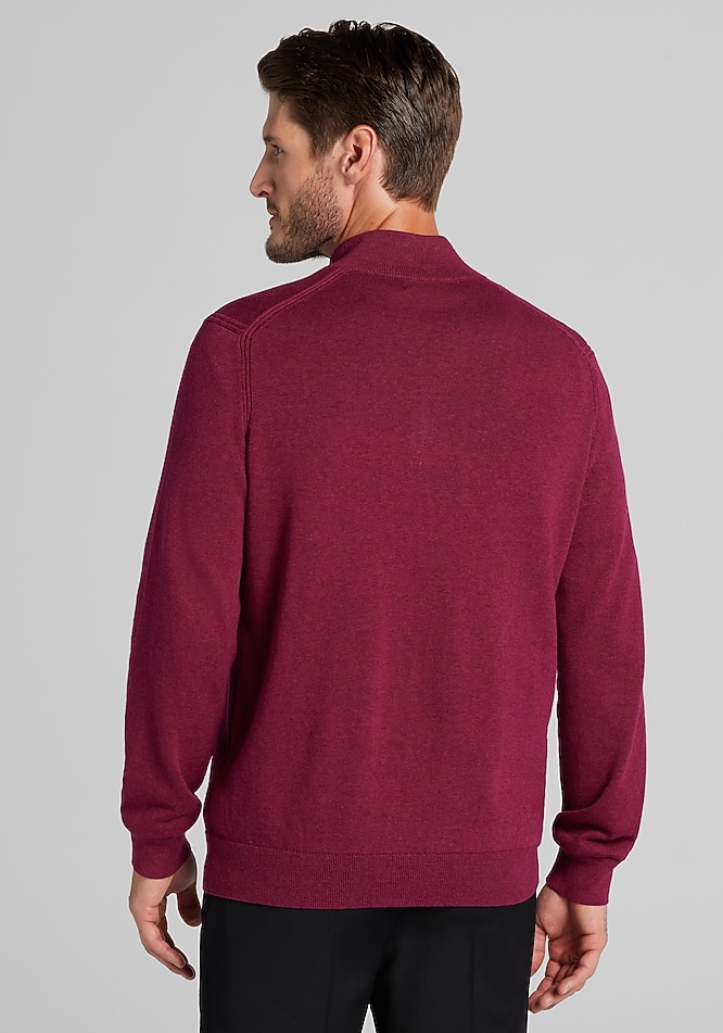 Jos. A. Bank Tailored Fit 1/4 Zip Pima Cotton Sweater - Big & Tall