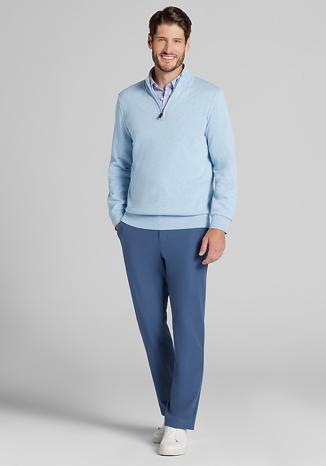 Jos. A. Bank Tailored Fit Pima Cotton 1/4 Zip Sweater - Jos. A