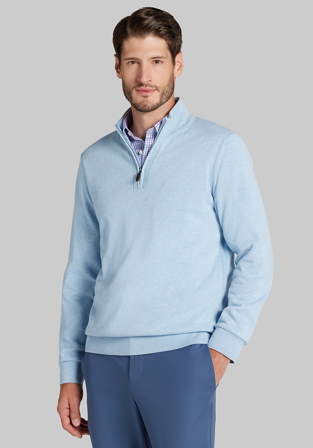 Jos. A. Bank Tailored Fit Pima Cotton 1/4 Zip Sweater