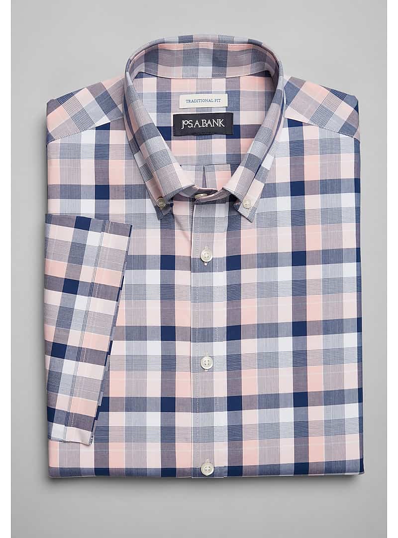 Jos. A. Bank Traditional Fit Button-Down Collar Bold Plaid Sportshirt ...