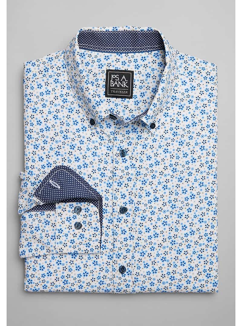 Traveler Collection Slim Fit 4-Way Stretch Floral Sportshirt CLEARANCE ...