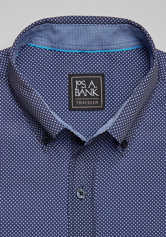 Traveler® Collection Tailored Fit Four-Way Stretch Button-Down
