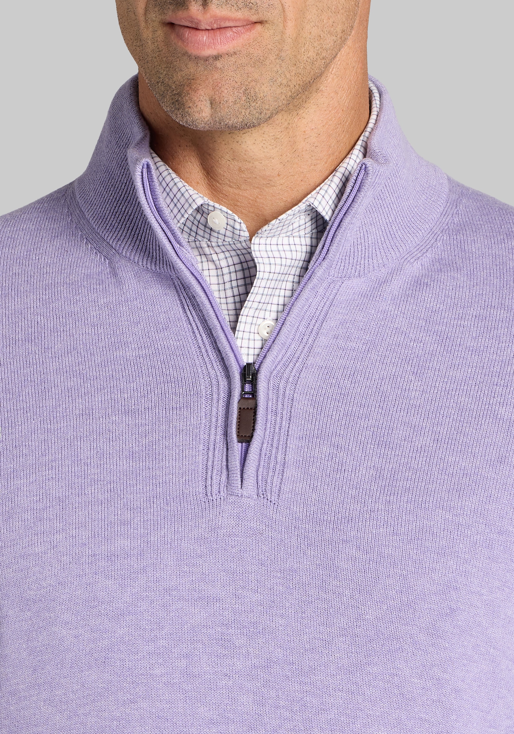 Jos. A. Bank Tailored Fit Pima Cotton Quarter-Zip Sweater