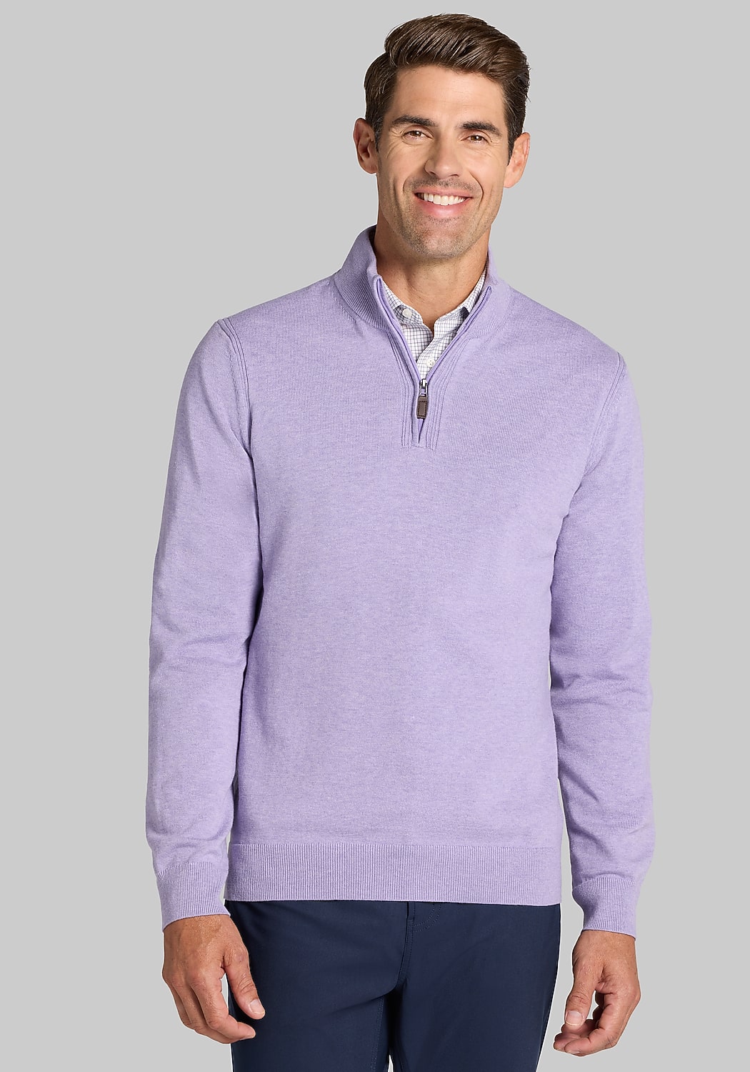 Jos. A. Bank Tailored Fit Pima Cotton Quarter-Zip Sweater