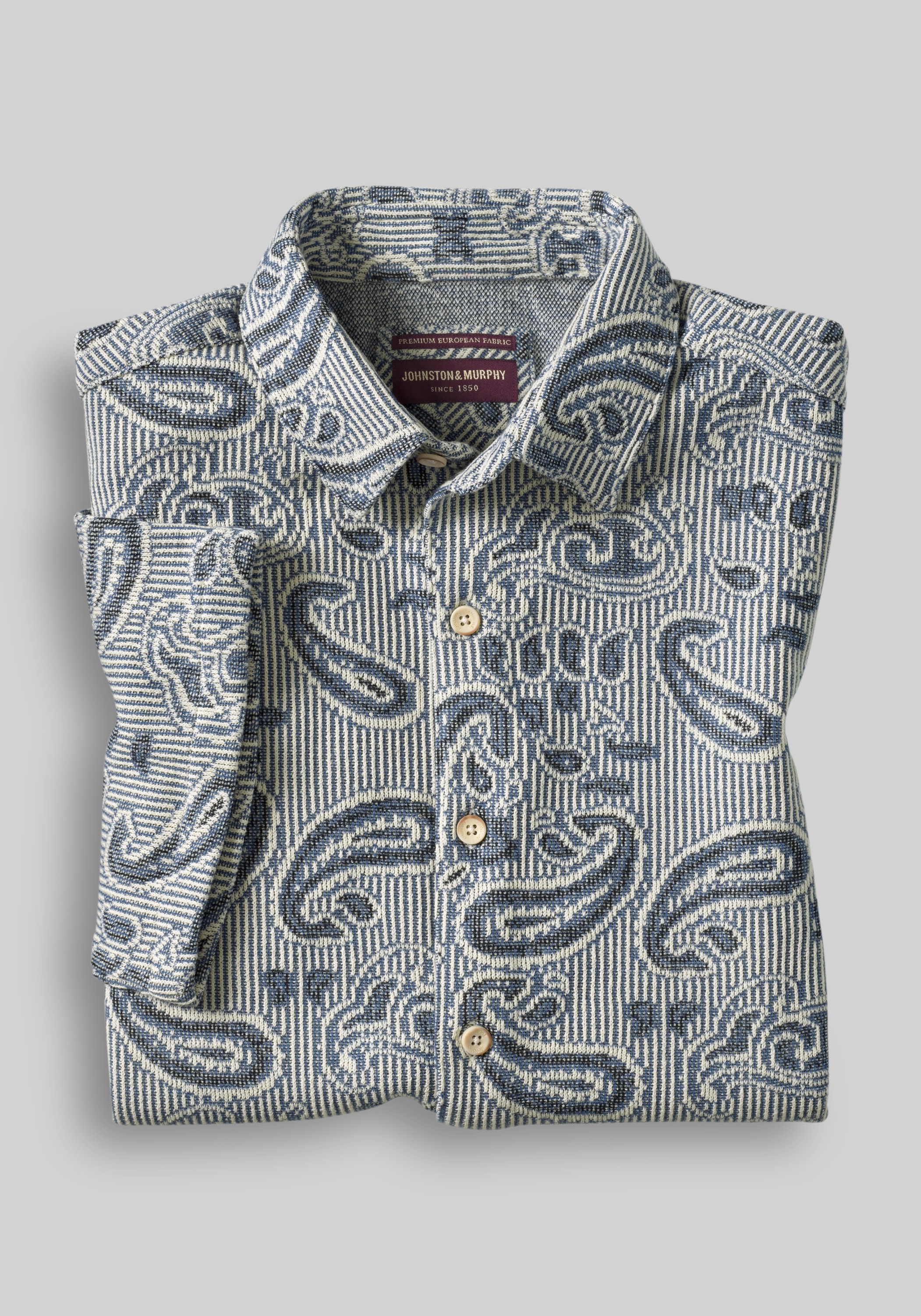 Johnston & Murphy Tailored Fit Linden Textured Sportshirt