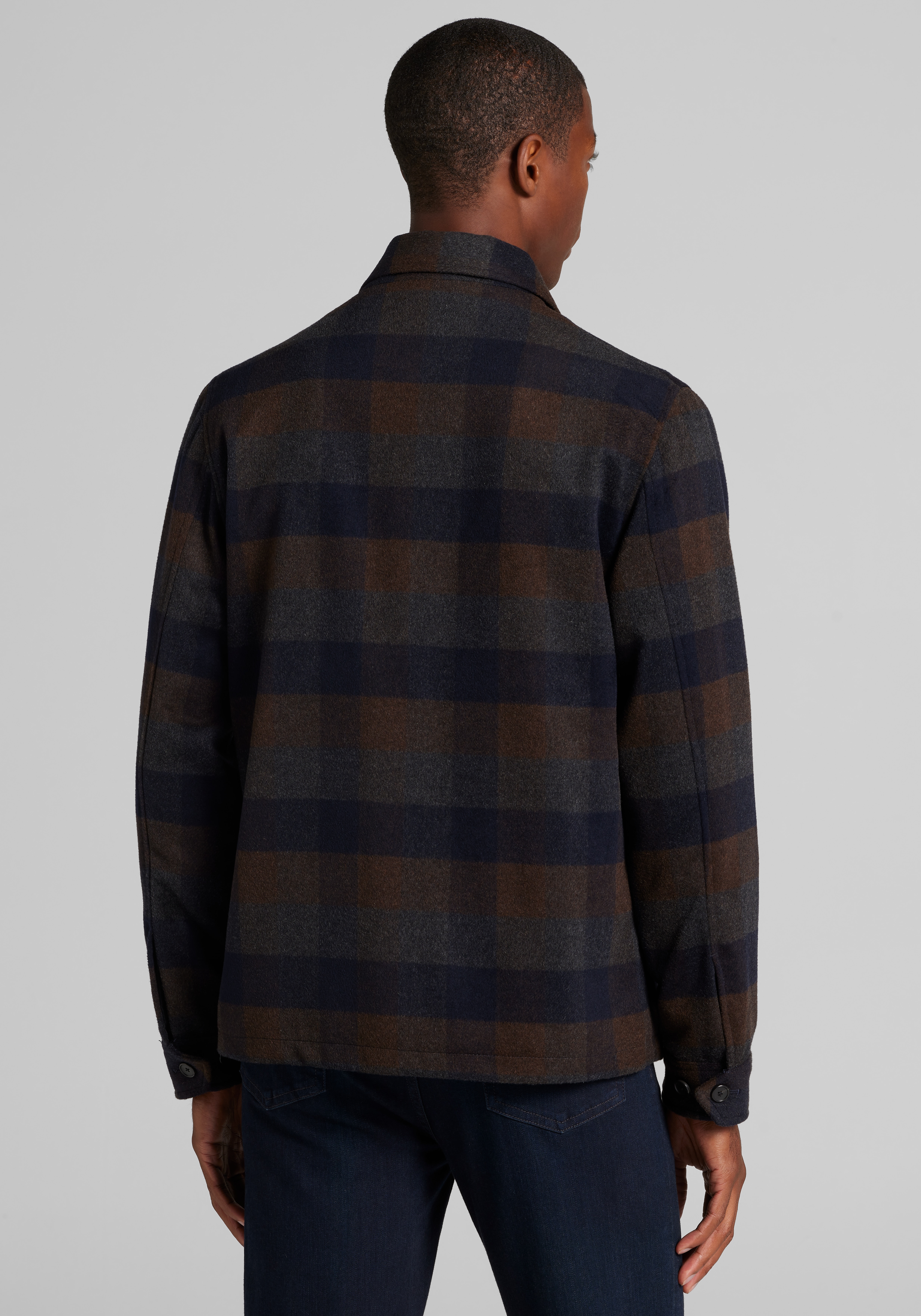 Jos. A. Bank Tailored Fit Plaid Shirt Jacket - Big & Tall CLEARANCE