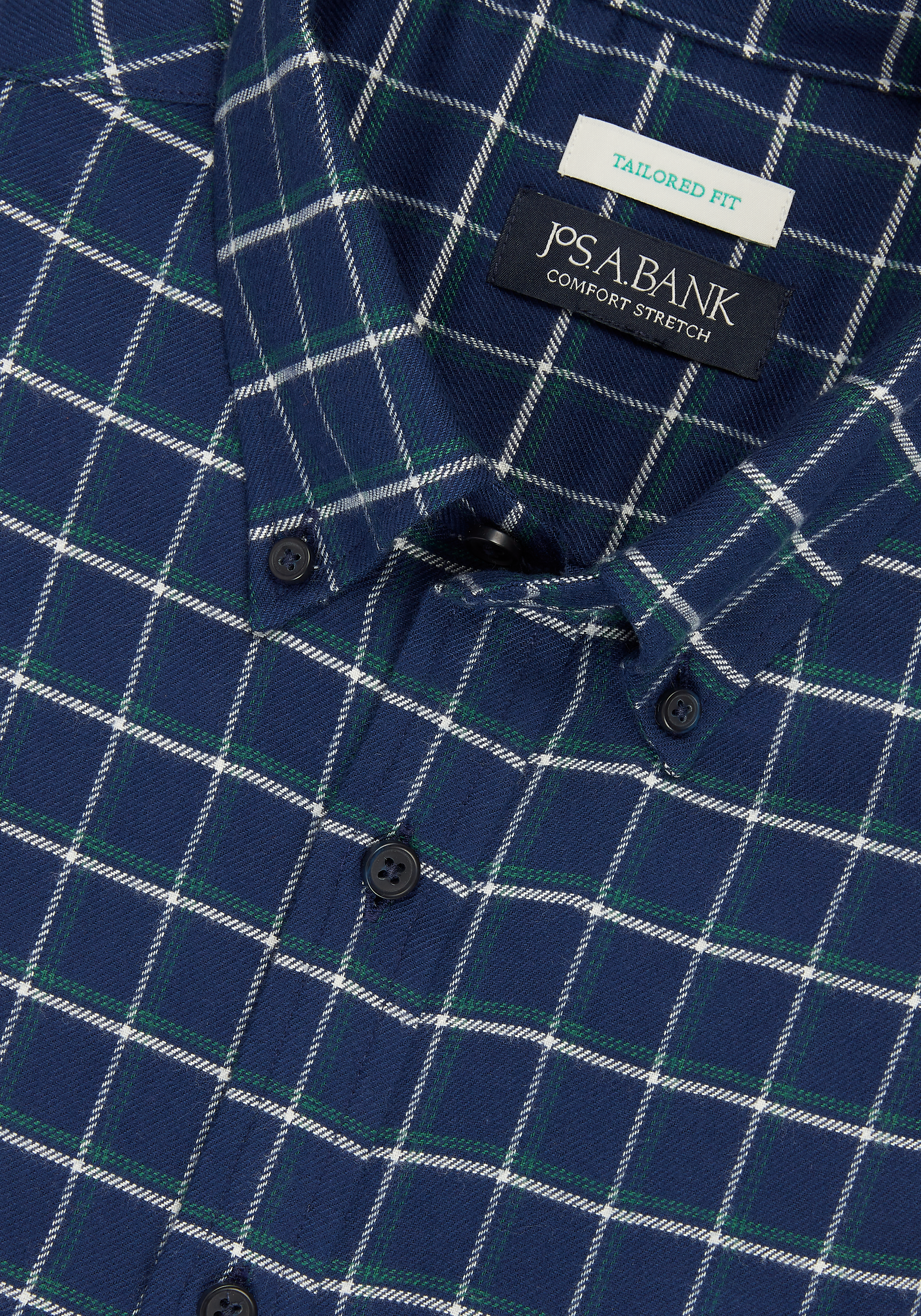 Jos. A. Bank Tailored Fit Bold Check Flannel Sportshirt - Big & Tall CLEARANCE