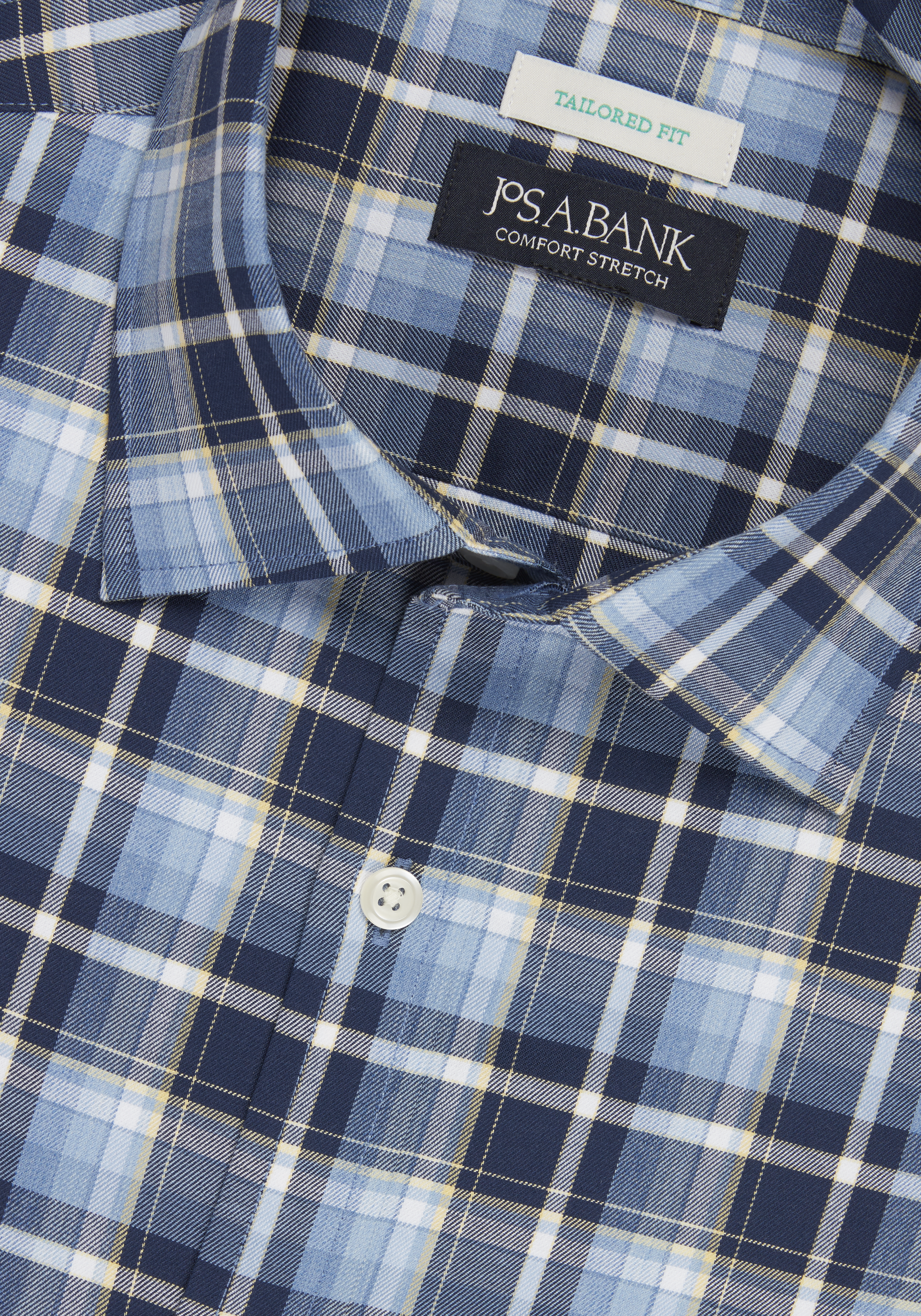 Jos A. Bank Comfort Stretch Tailored Fit Check Sportshirt - Big & Tall CLEARANCE