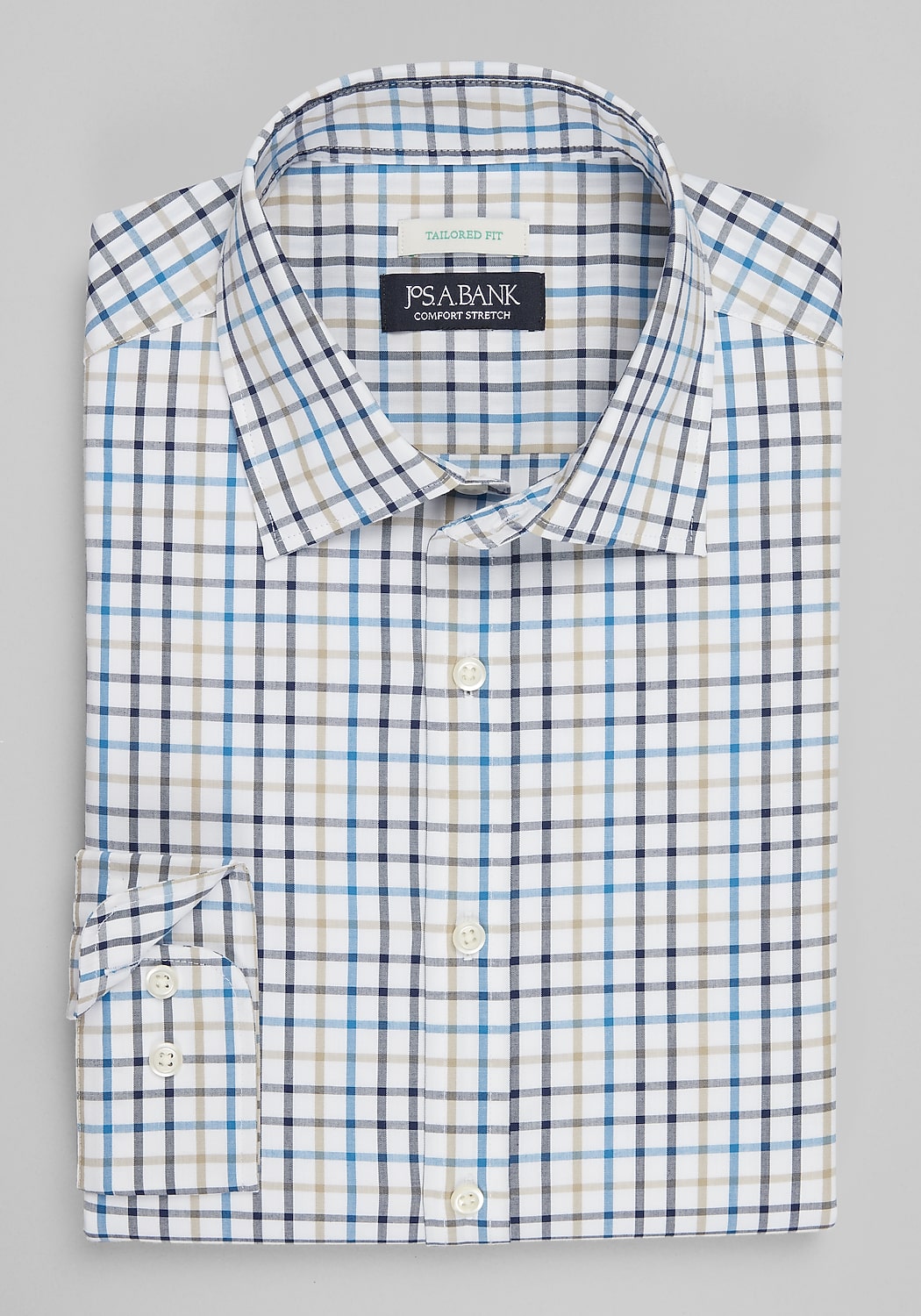 Jos. A. Bank Tailored Fit Open Tattersall Sportshirt