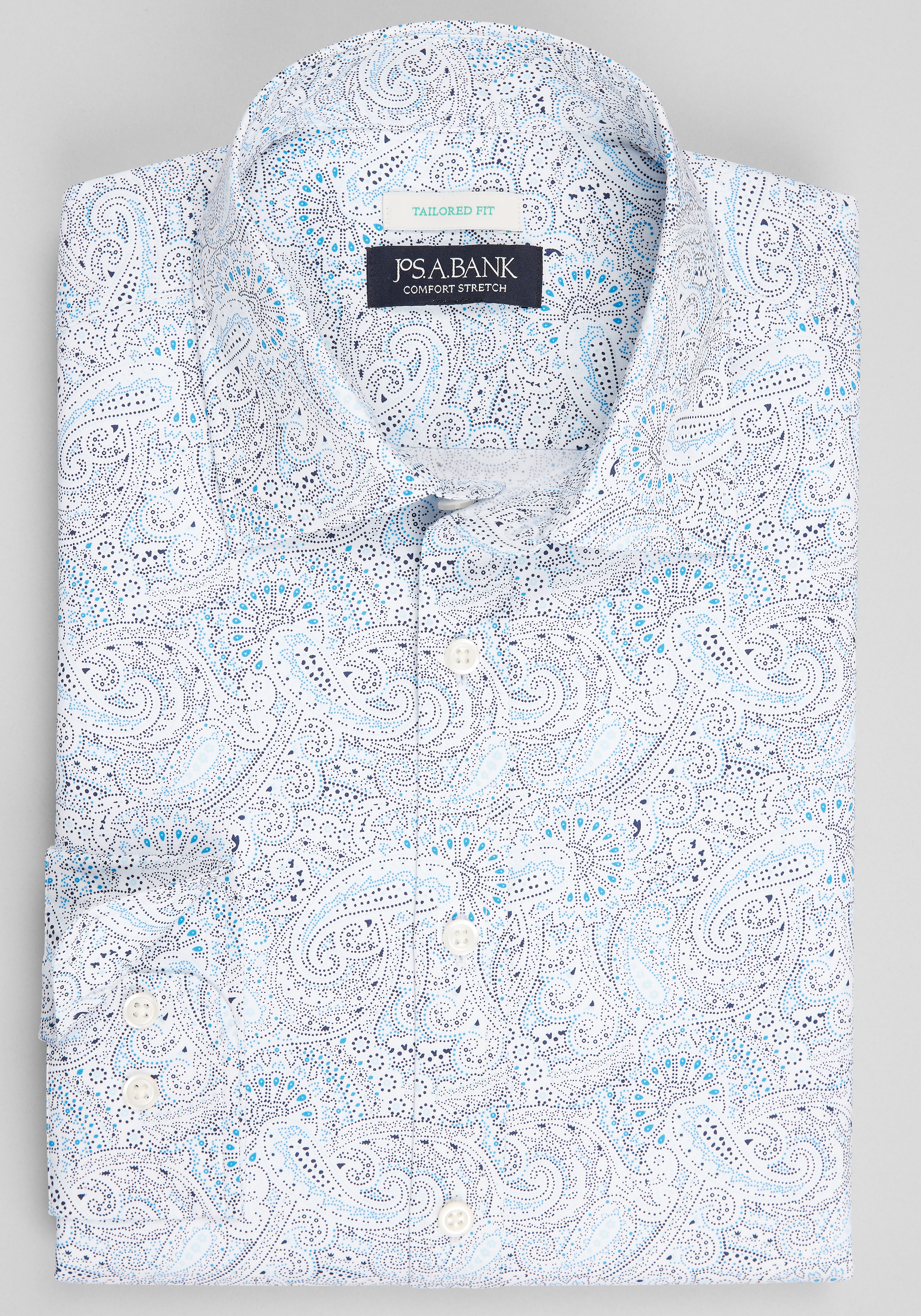 Men's Casual Tops, Jos. A. Bank Tailored Fit Paisley Sportshirt - Jos A Bank