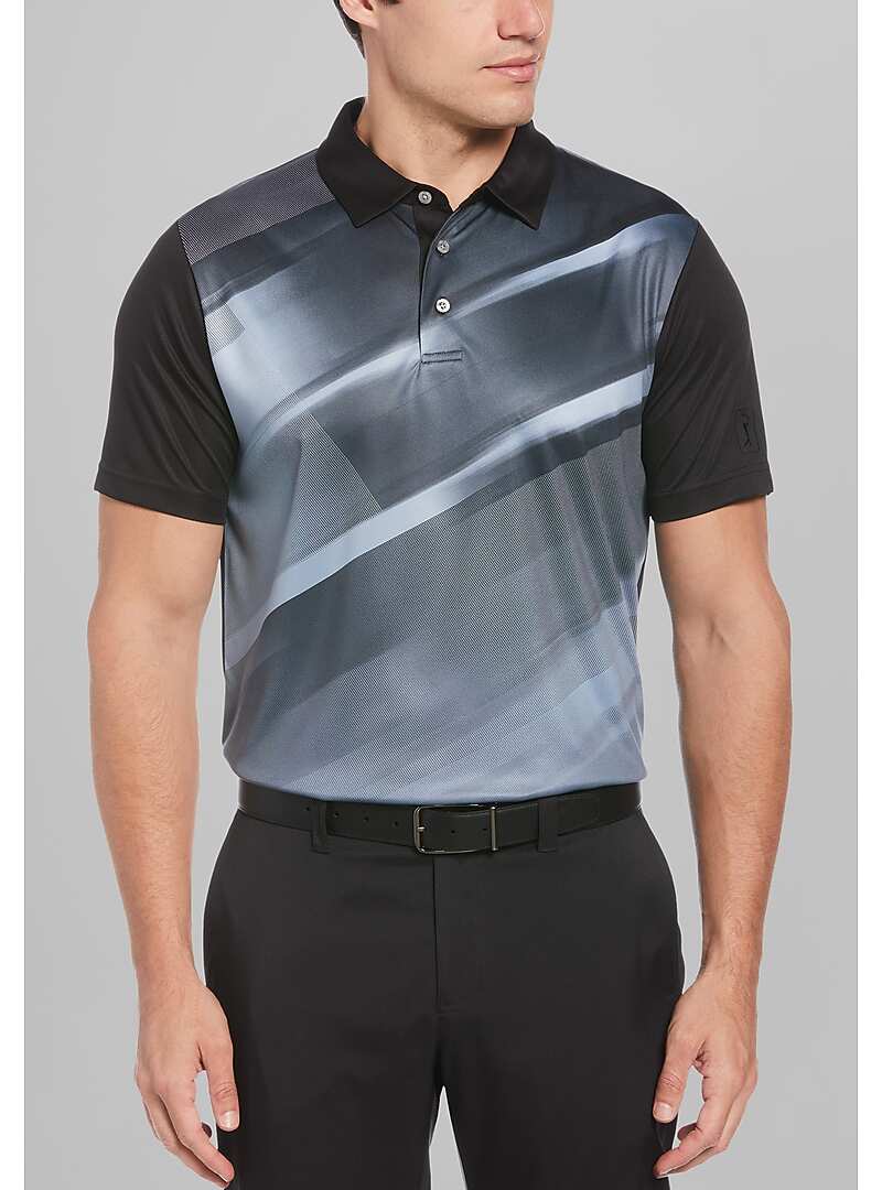 PGA TOUR Traditional Fit Asymmetric Print Performance Polo Big & Tall