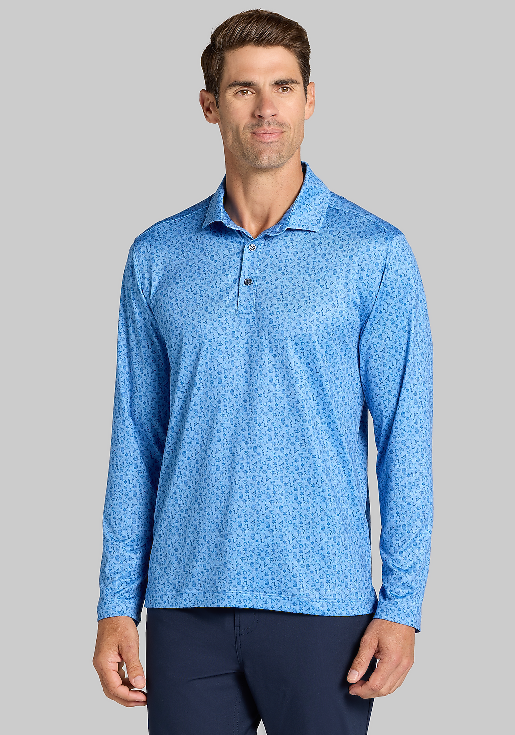 Traveler® Collection Tailored Fit Cowboy Long-Sleeve Performance Polo