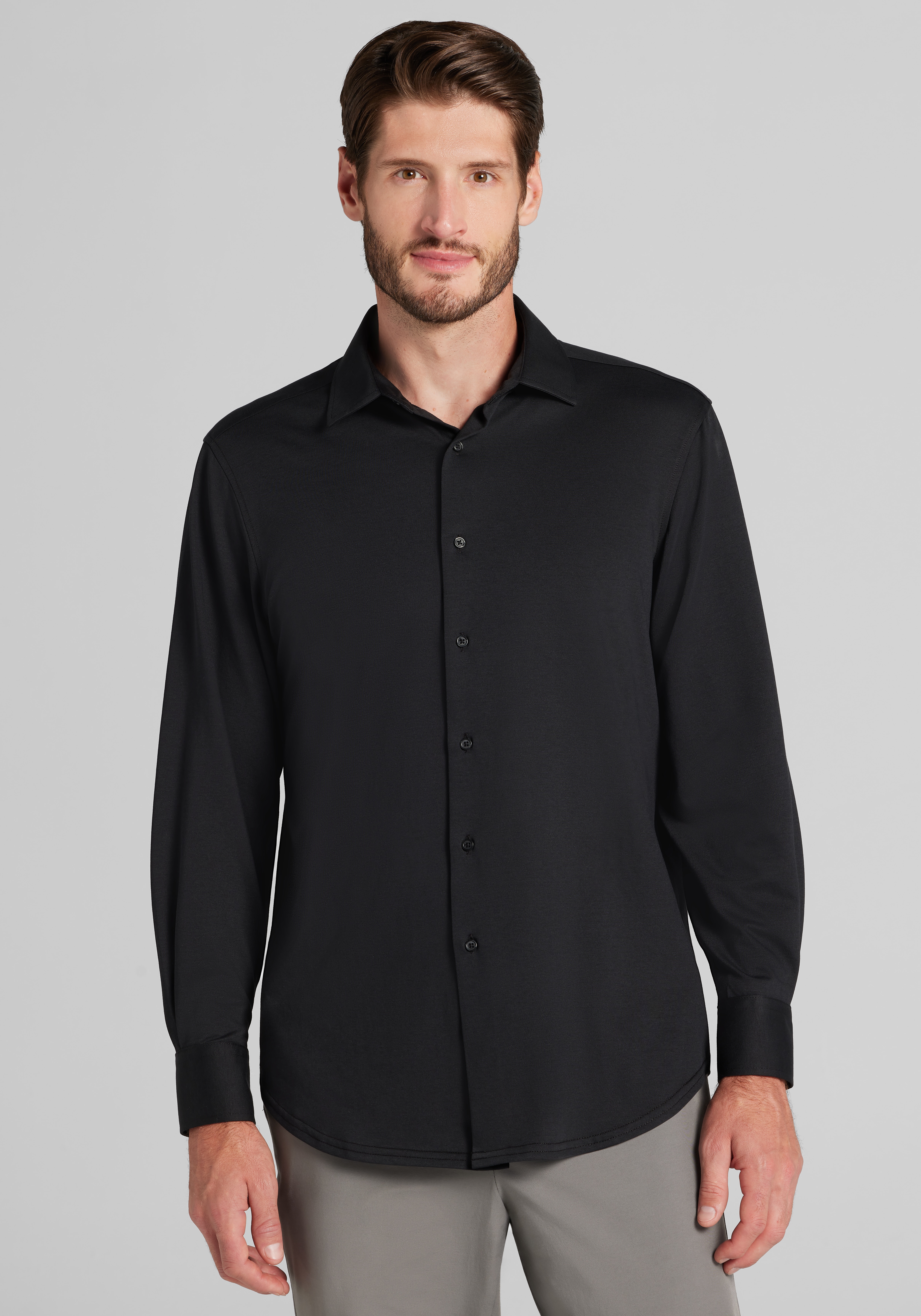 Traveler&reg; COOL<i>MOTION</i> Tailored Fit Knit Pique Button-Up Shirt