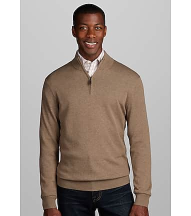 Jos. A. Bank Tailored Fit 1 4 Zip Pima Cotton Sweater CLEARANCE