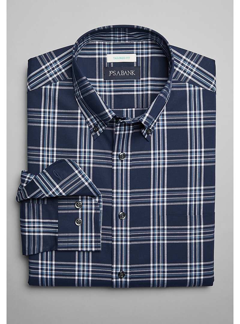Jos. A. Bank Tailored Fit ButtonDown Collar Plaid Sportshirt Big & Tall All Big & Tall
