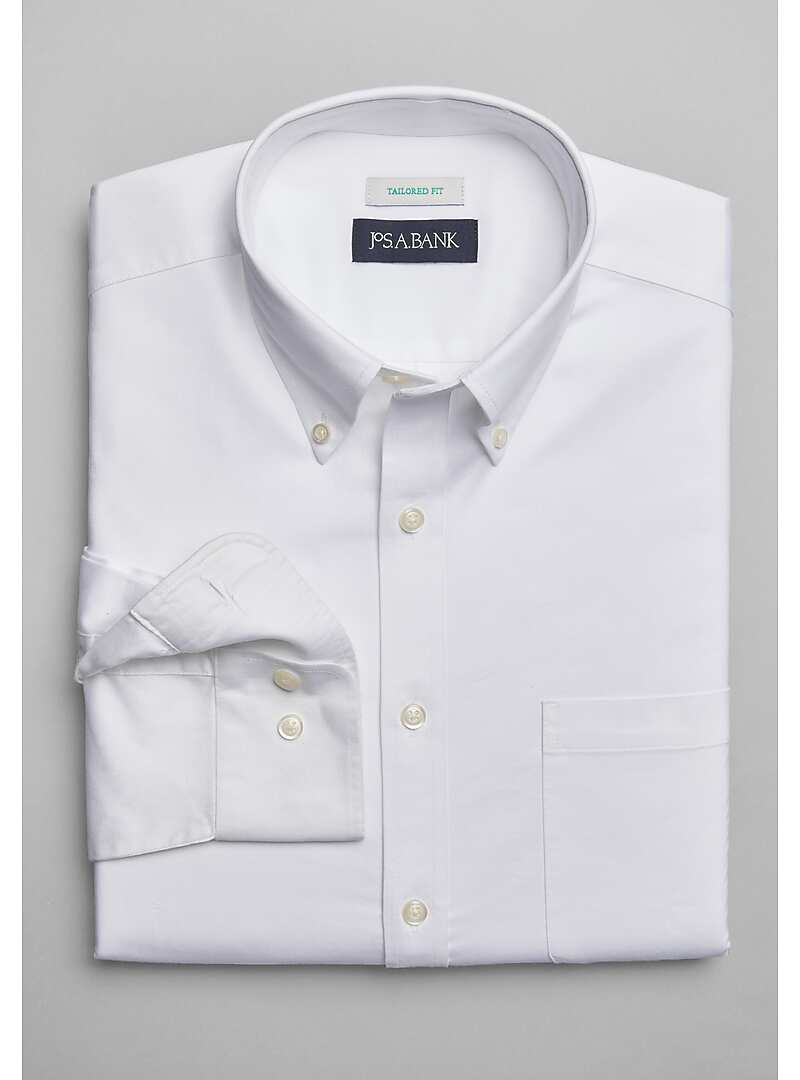 Jos. A. Bank Tailored Fit Twill Sportshirt Jos. A. Bank Casual Shirts