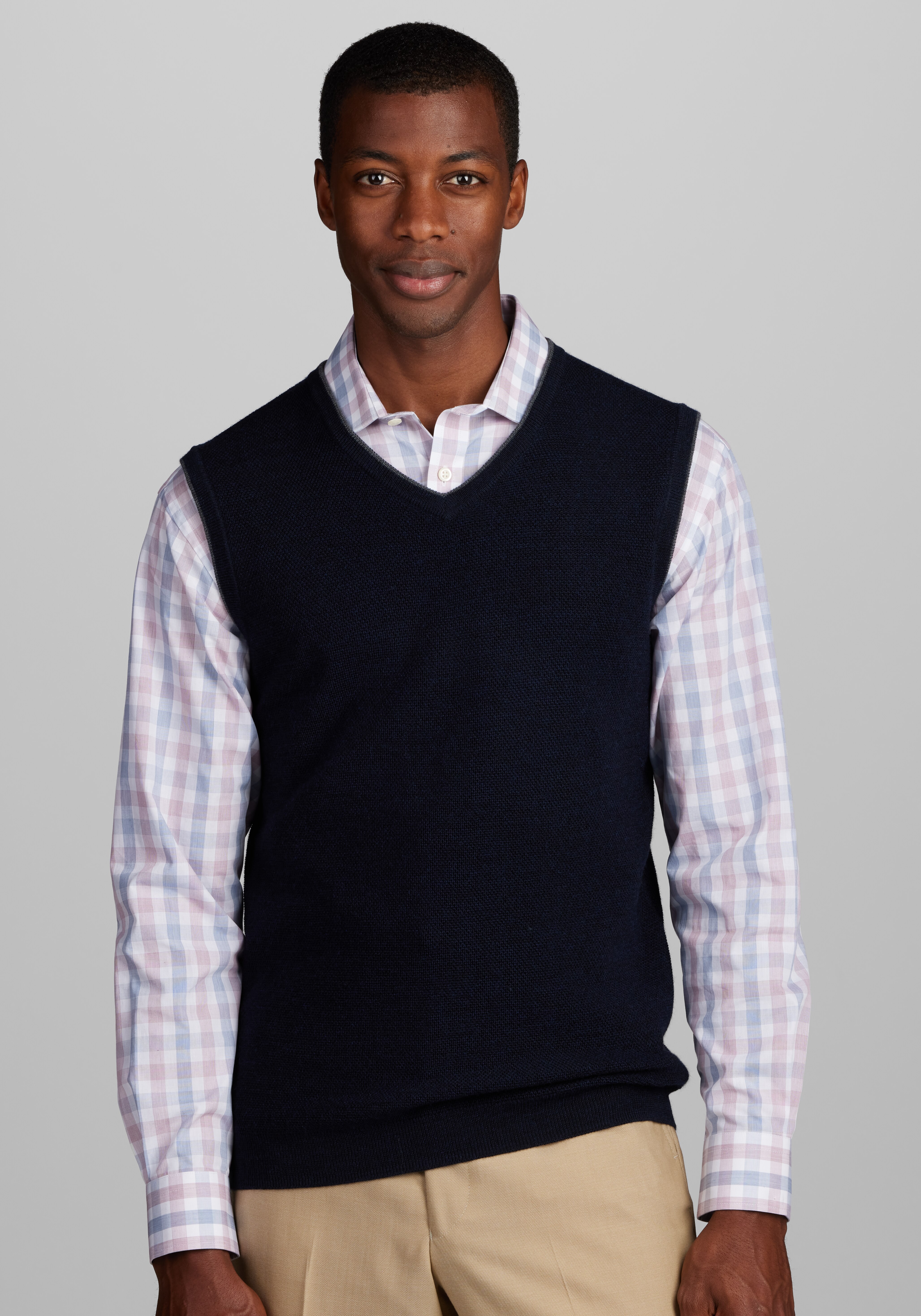 Mens Knitted Sweater vest V-Neck Sleeveless Pullover Winter Casual Sweaters  New