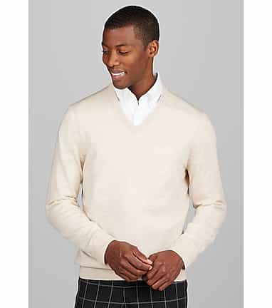 Jos. A. Bank Tailored Fit Merino Wool V-Neck Sweater CLEARANCE - All  Clearance