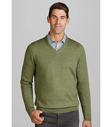 Jos. A. Bank Tailored Fit Merino Wool V-Neck Sweater - Big & Tall CLEARANCE  - All Clearance