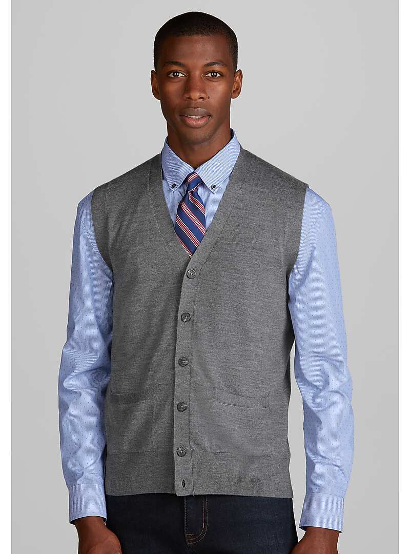 Jos. A. Bank Tailored Fit Merino Wool Sweater Vest Big & Tall