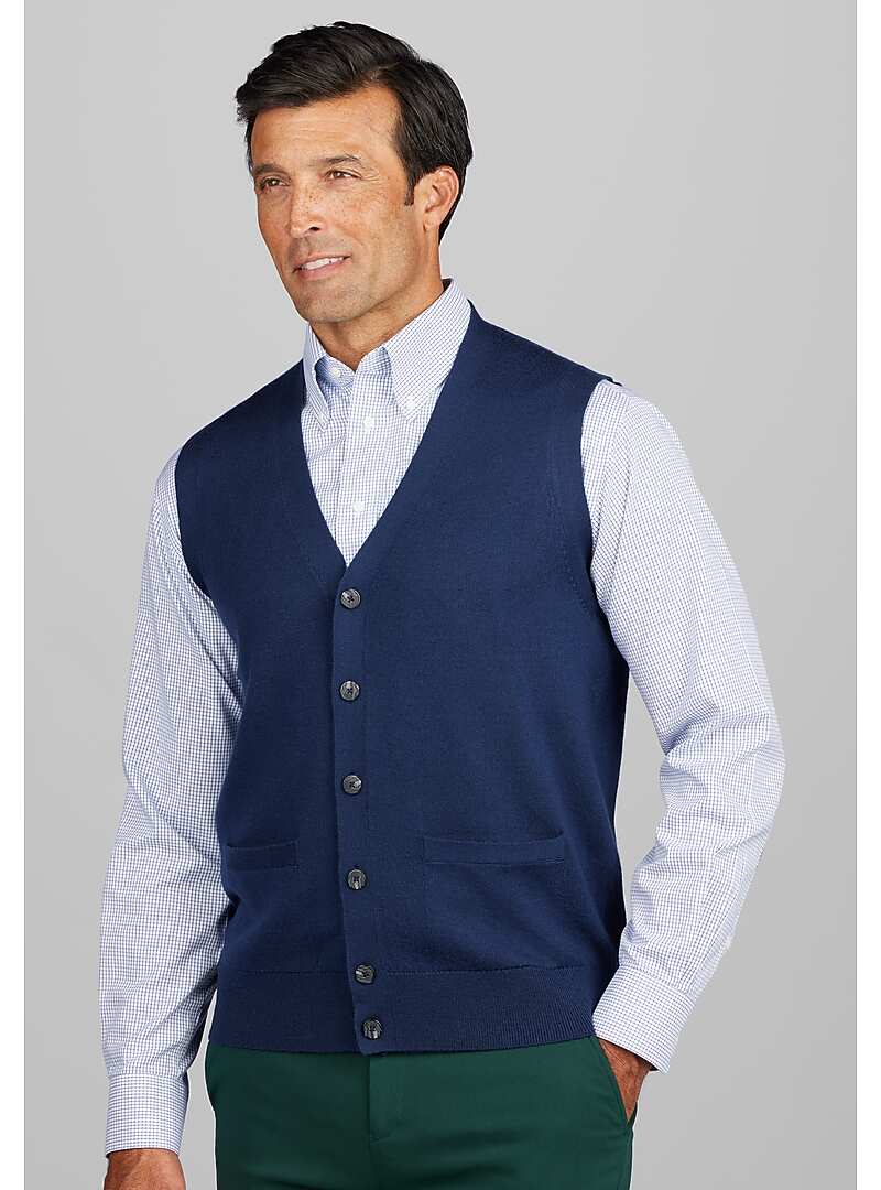 Jos. A. Bank Tailored Fit Merino Wool Sweater Vest CLEARANCE All