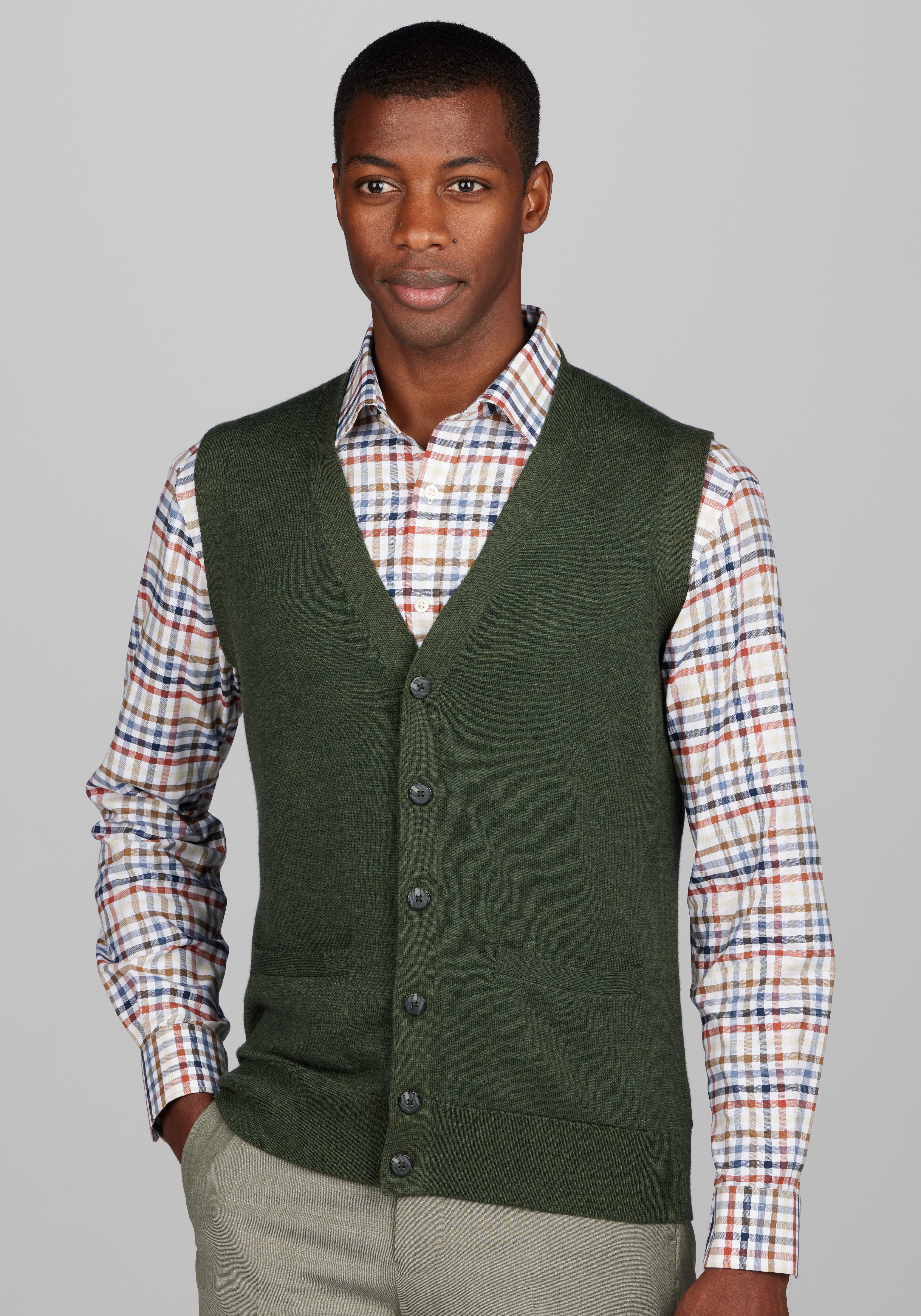 Mens zip up sweater on sale vest