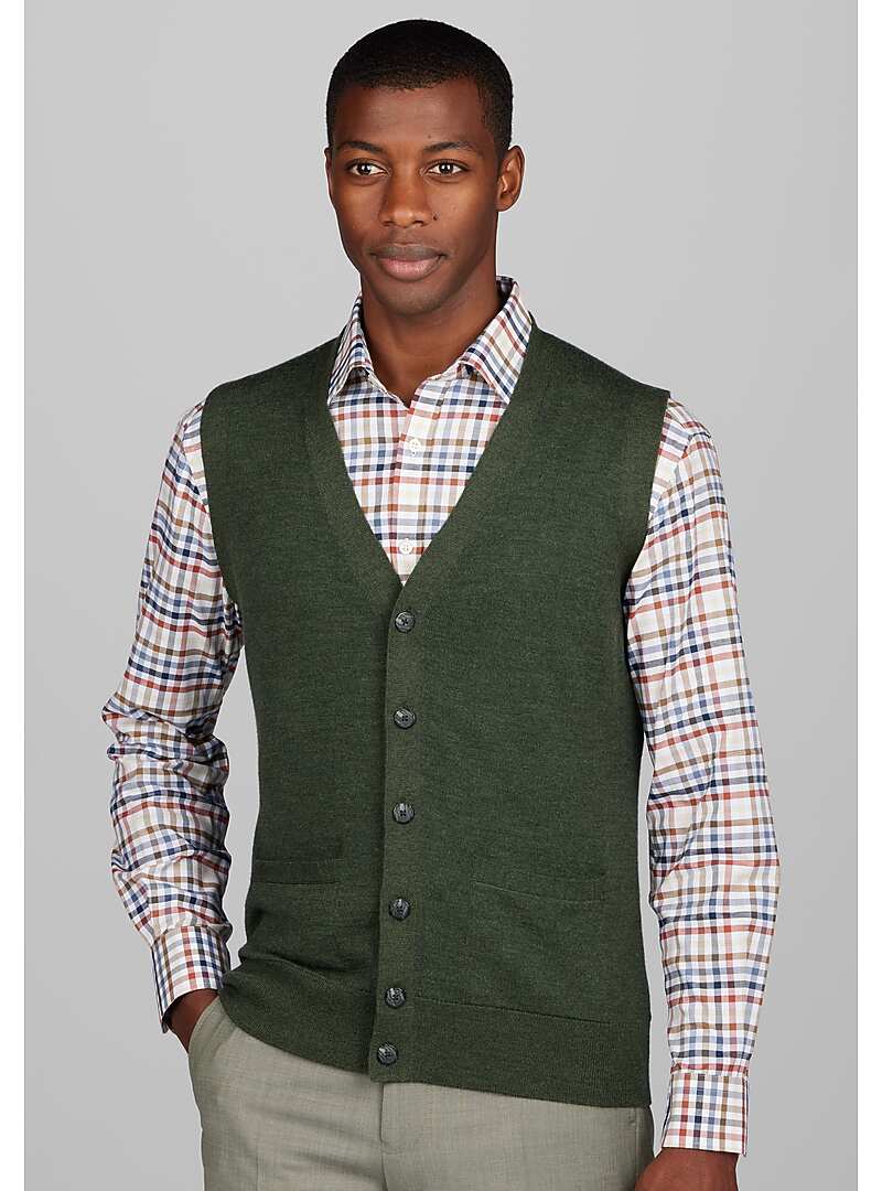 Jos. A. Bank Tailored Fit Merino Wool Sweater Vest CLEARANCE All