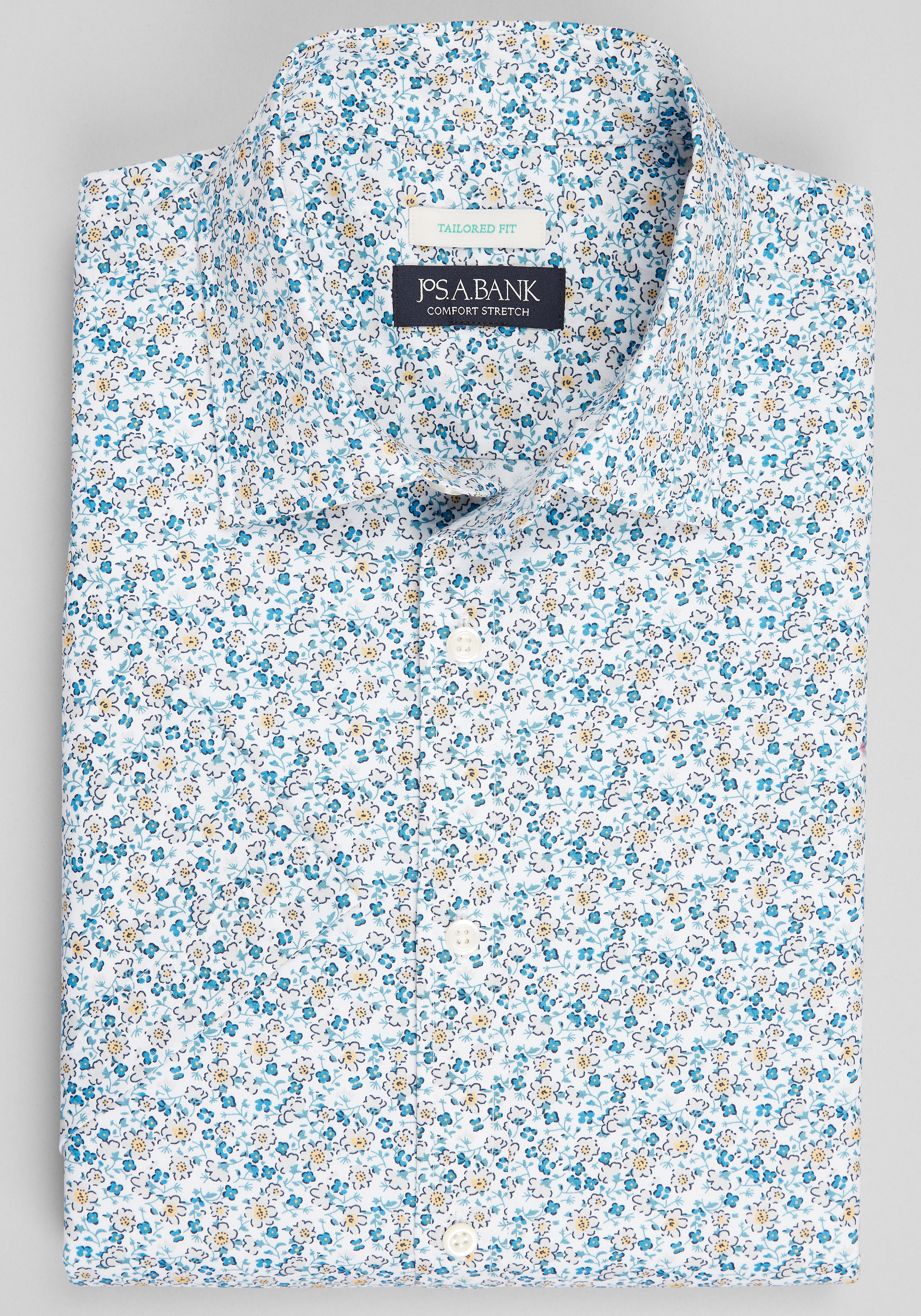 Men's Casual Tops, Jos. A. Bank Tailored Fit Poppy Floral Sportshirt - Jos A Bank