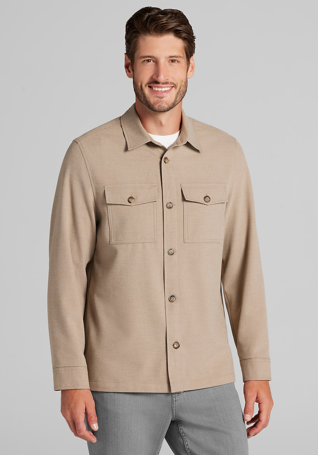 Jos. A. Bank Tailored Fit Tech Flannel Shirt Jacket