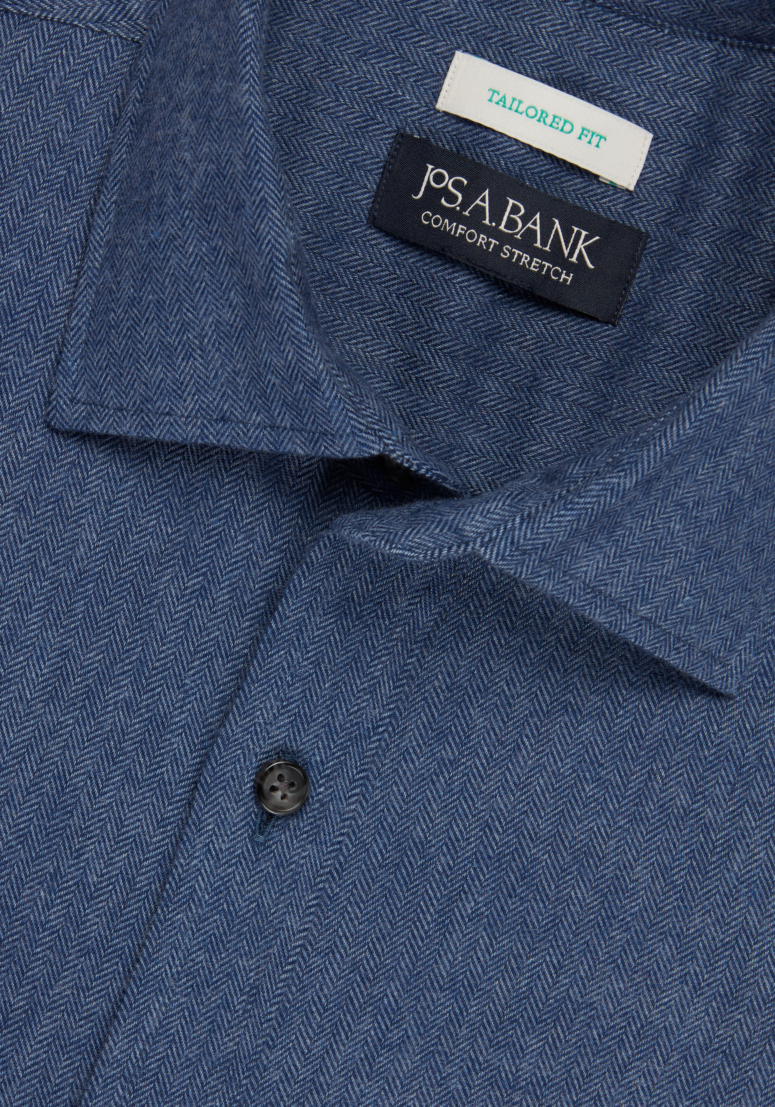 Jos. A. Bank Tailored Fit Herringbone Flannel Sportshirt CLEARANCE