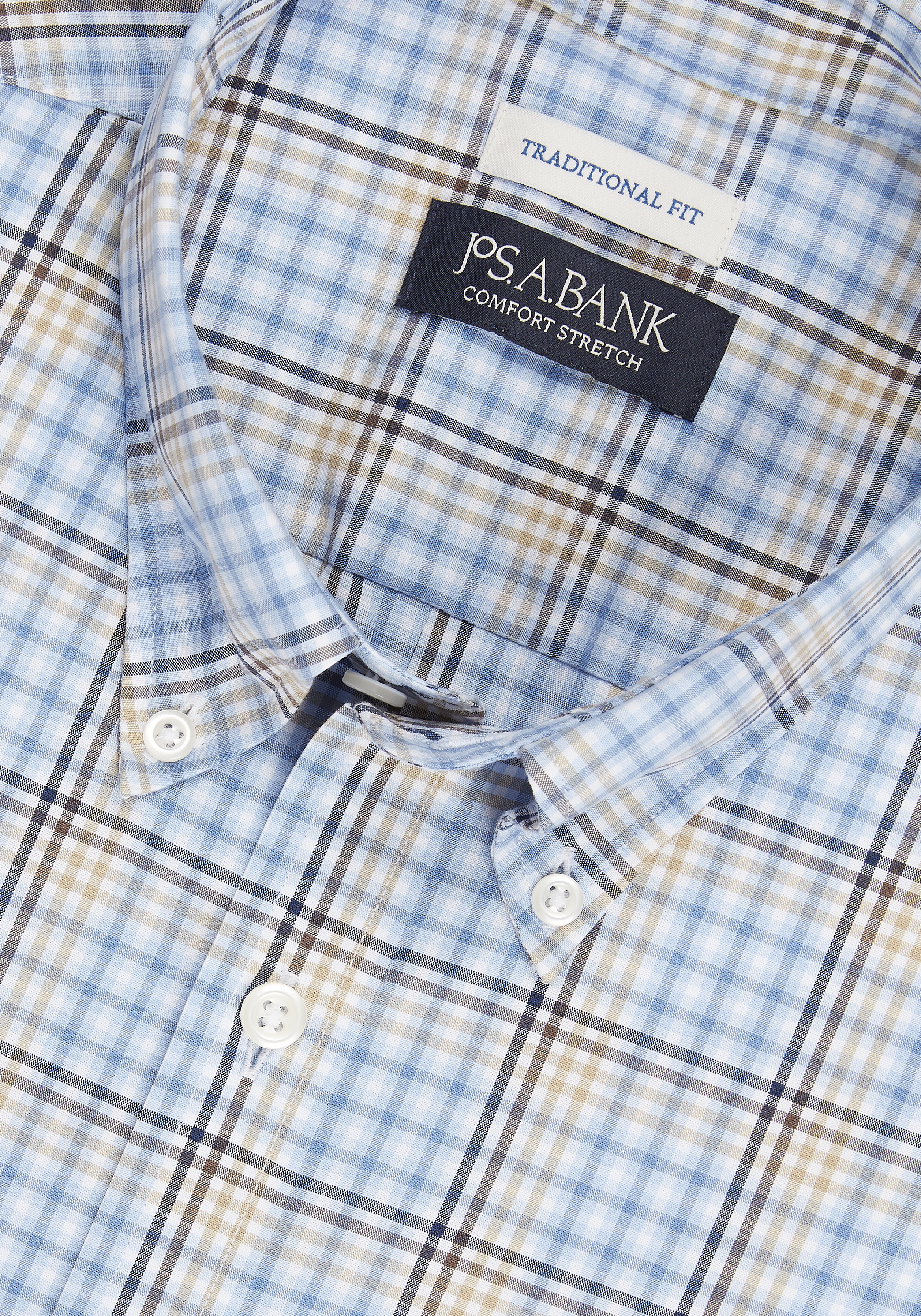 Jos. A. Bank Traditional Fit Ombre Check Sportshirt CLEARANCE