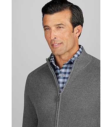 Men's Cotton Modal Zip Front Cardigan Sweater