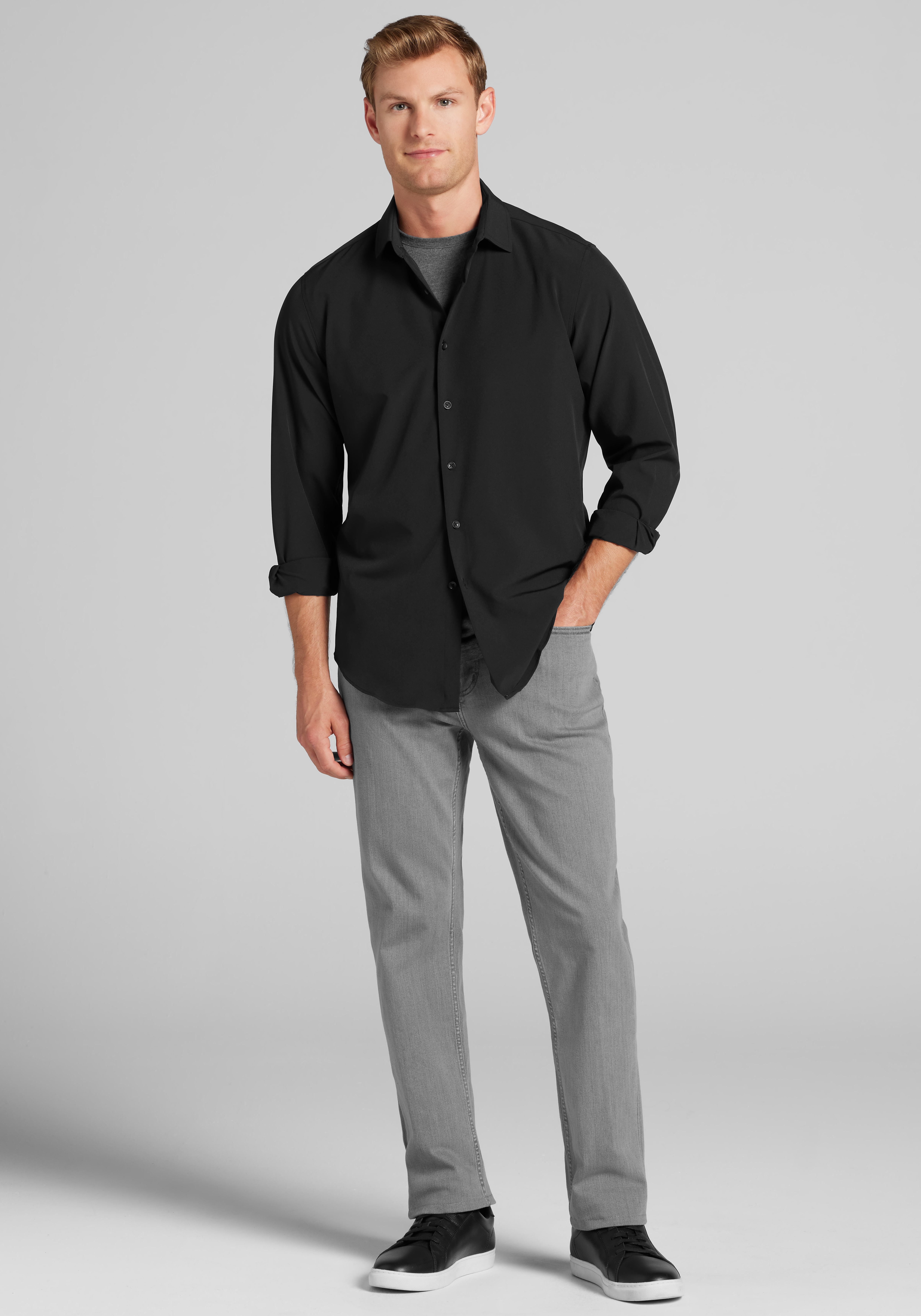 Traveler® Collection COOLMOTION Tailored Fit 4-Way Stretch Button Up Shirt