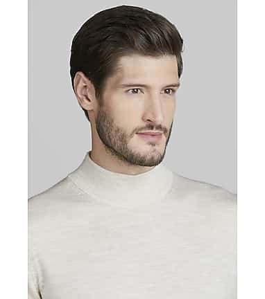 Mens merino wool hot sale mock turtleneck sweater