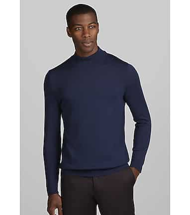 Men's merino wool outlet mock turtleneck