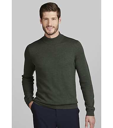Jos. A. Bank Tailored Fit Merino Wool Mock Neck Sweater Big