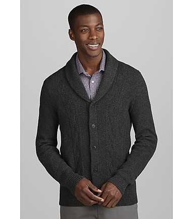 Jos. A. Bank Tailored Fit Shawl Collar Waffle Cardigan - Big & Tall