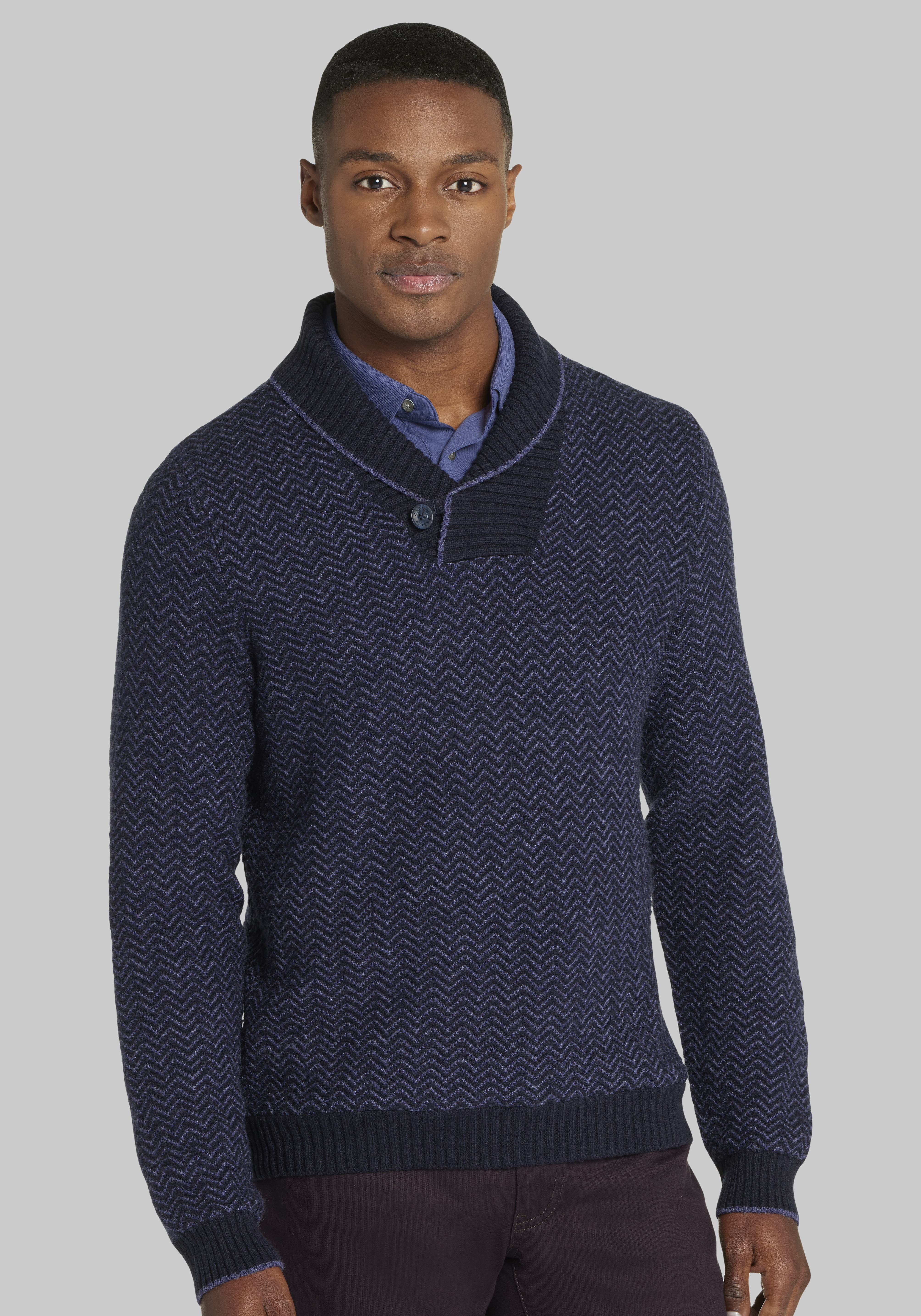 Polo RL Men's Half Zip Mock Neck Sweatshirt (Medium, Purple) 