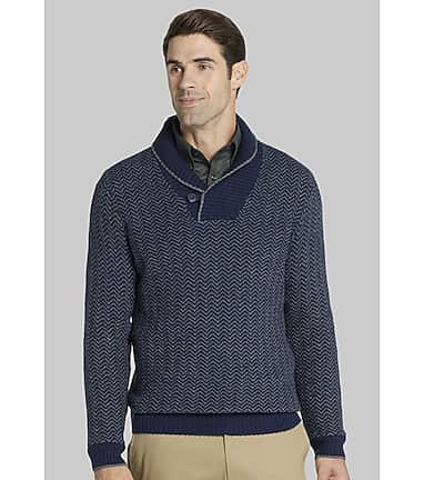 Jos. A. Bank Tailored Fit Herringbone Shawl Collar Sweater Big