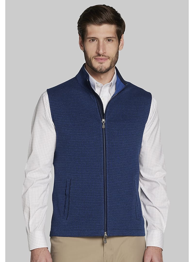Jos. A. Bank Tailored Fit Textured Full Zip Vest - Big & Tall - New ...