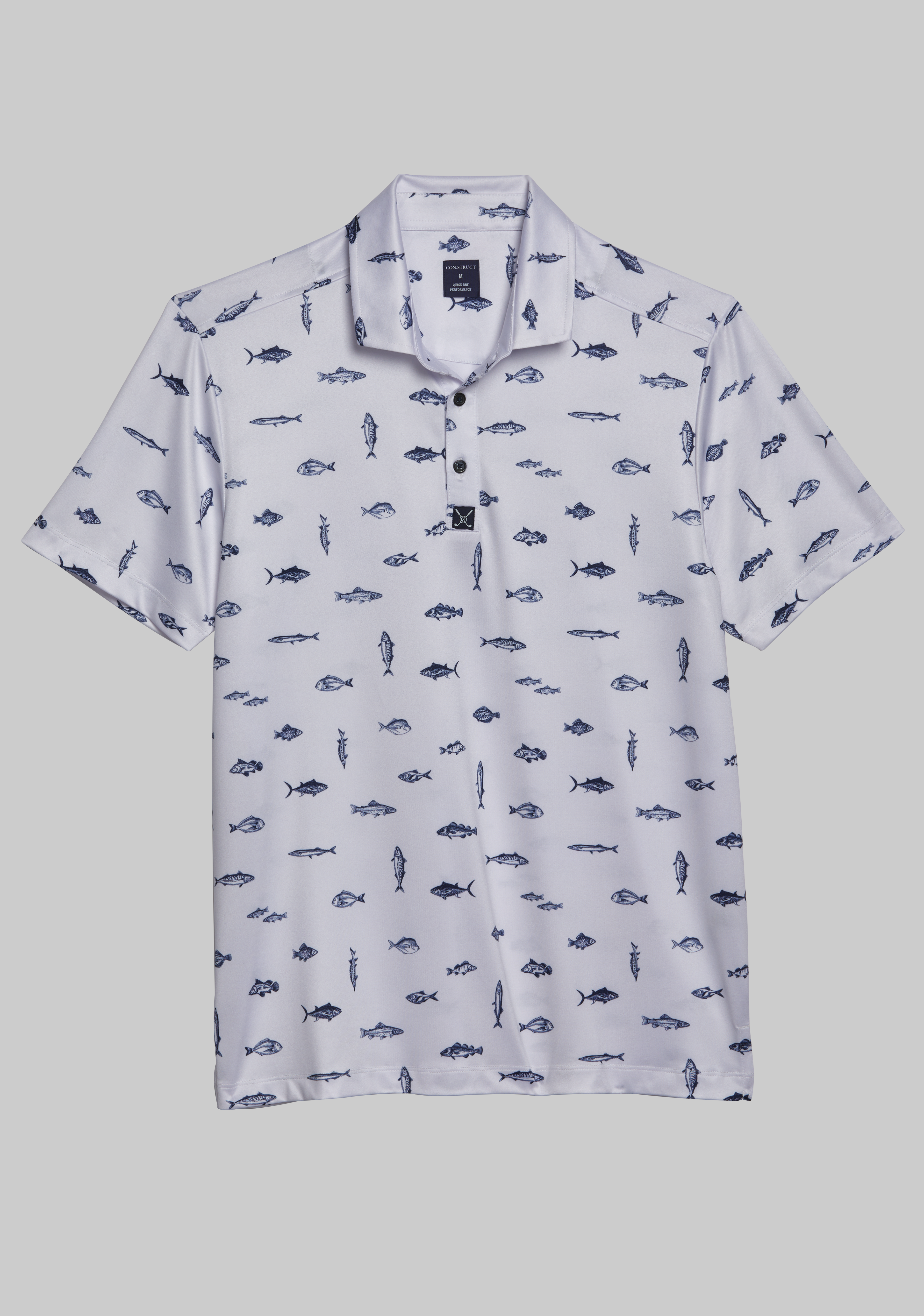 Traveler Performance Tailored Fit Fish Print Golf Polo - Memorial Day  Outfits and Apparel, Jos. A. Bank