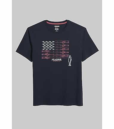 Jos. A. Bank Tailored Fit Fishing Flag Graphic Crew - Memorial Day