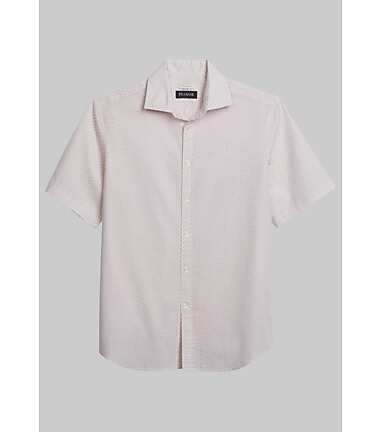 Jos. A. Bank Tailored Fit Geo Print Short Sleeve Sportshirt