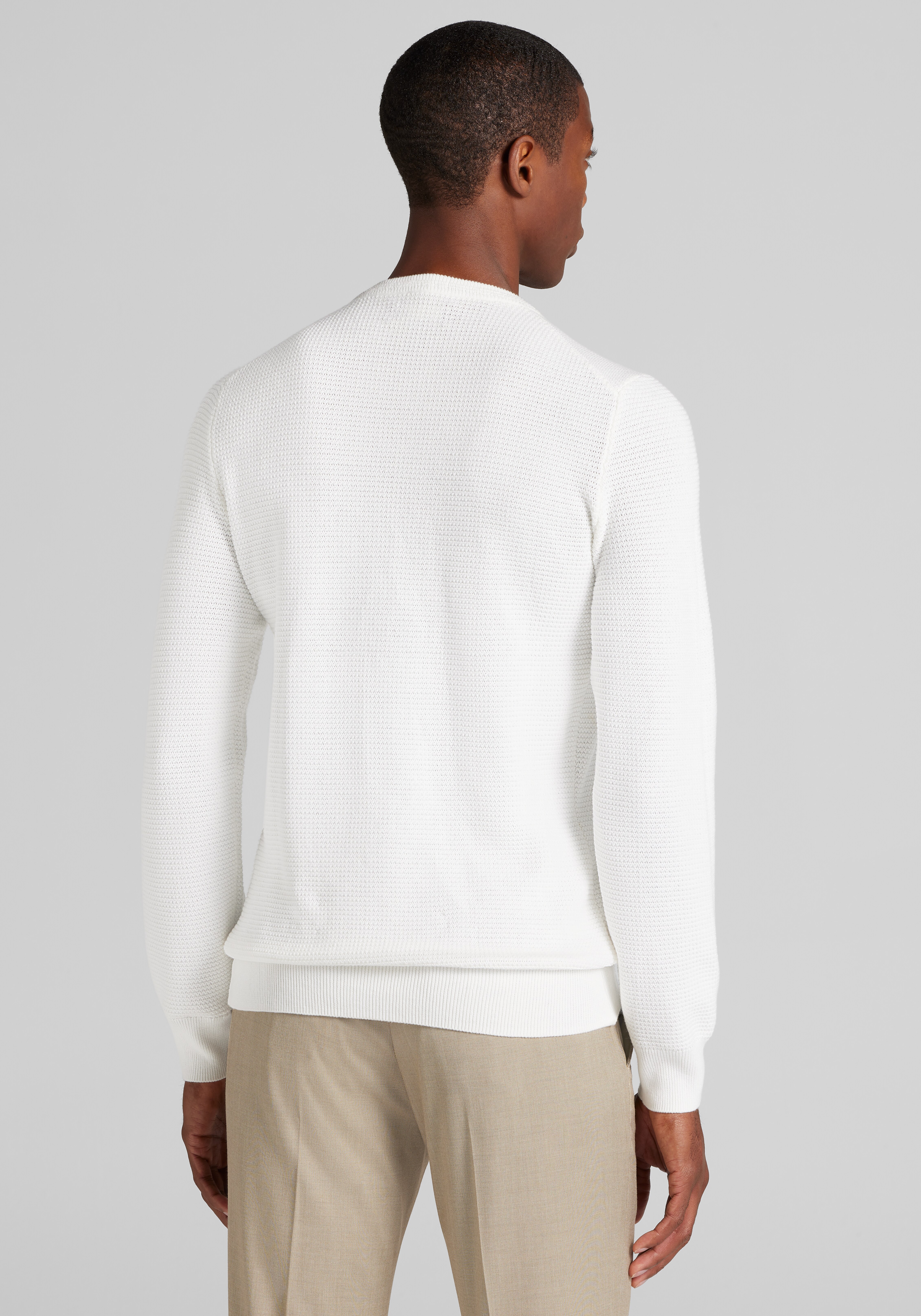 Tailored Fit Textured Crew Neck Sweater CLEARANCE