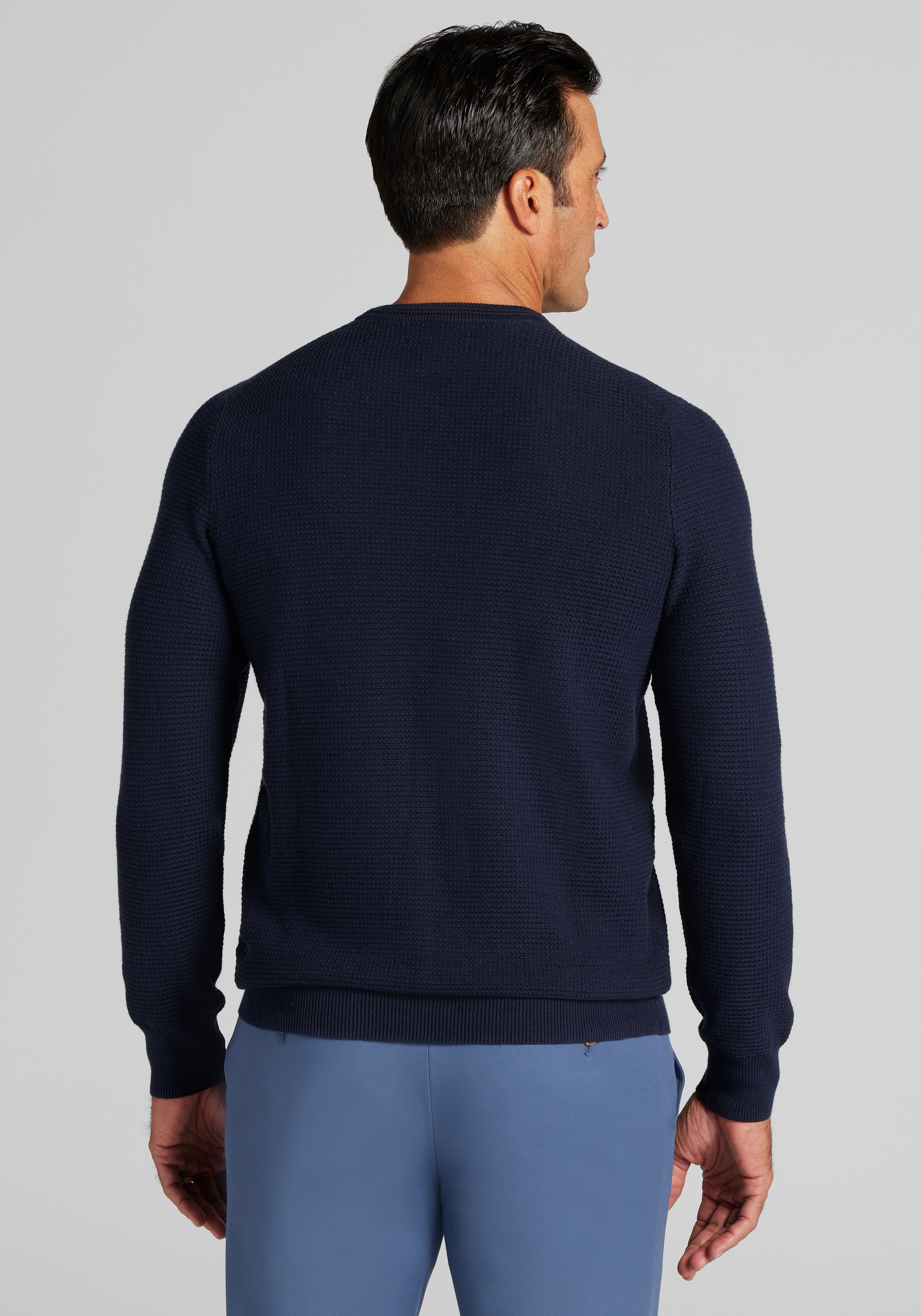 Tailored Fit Textured Crew Neck Sweater CLEARANCE