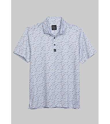 Traveler Performance Tailored Fit Fish Print Golf Polo - Memorial Day  Outfits and Apparel, Jos. A. Bank