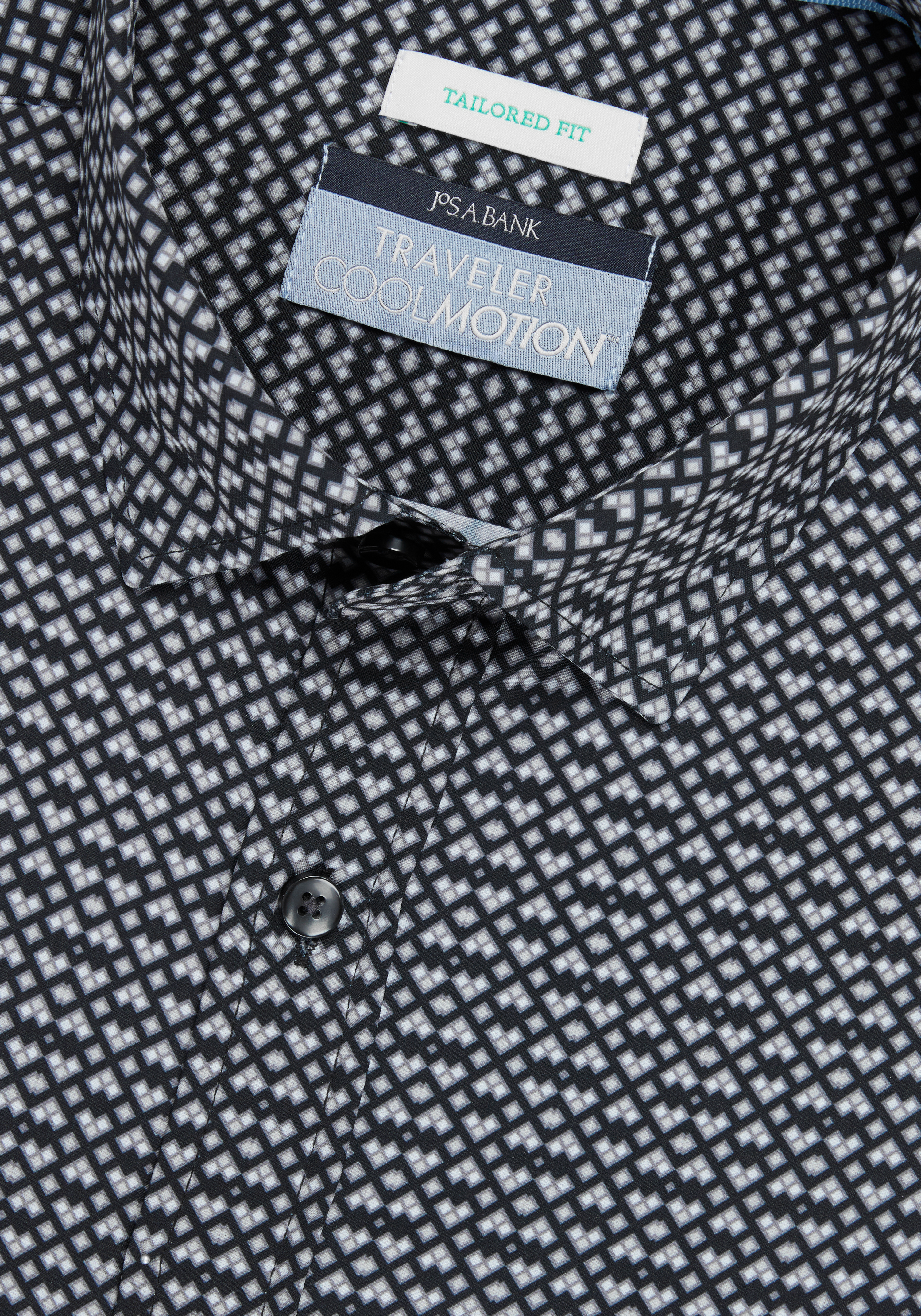 Traveler® Collection Tailored Fit Wavy Box 4-Way Stretch Sportshirt CLEARANCE